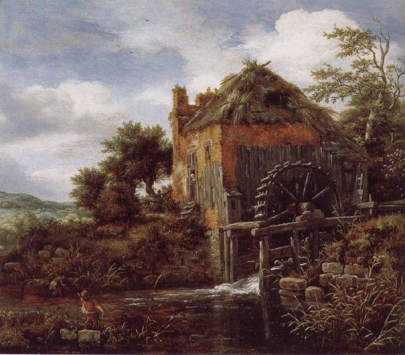 Jacob van Ruisdael Thatch-Roofedhouse with a water Mill